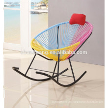 Outdoor colorful round rattan rocking egg shaped chair baby rocking chair